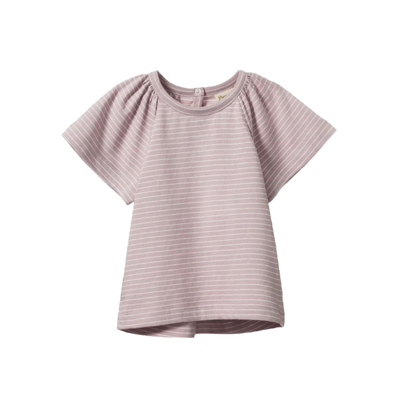 Nature Baby – Faye Tee | Lilac/Natural Pinstripe