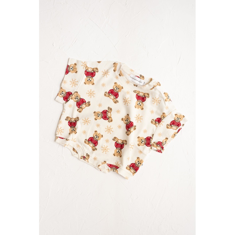 Cinnamon Baby – Teddy T-Shirt Romper – PREORDER