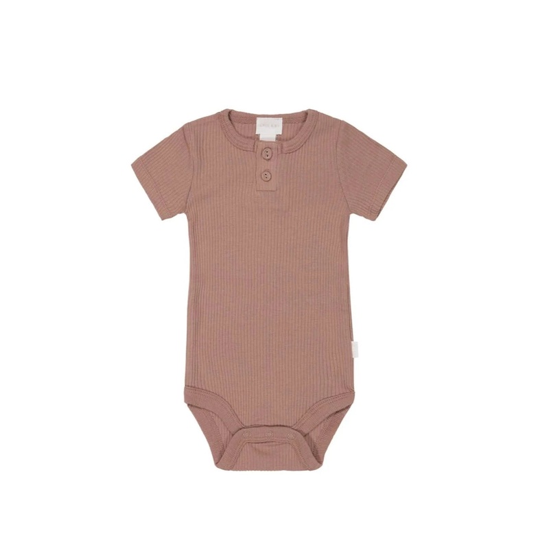 Jamie Kay Modal Darcy Rib Tee Bodysuit – Powder – Organic Cotton