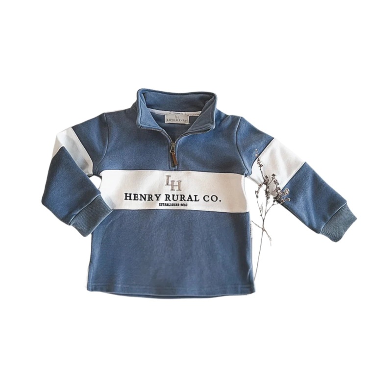 Love Henry – Boys Rural Co Sweater | Blue/White