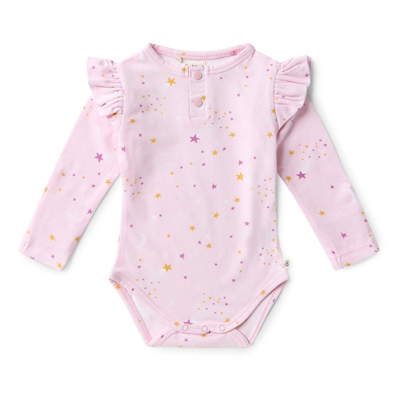 Snuggle Hunny – Organic Long Sleeve Bodysuit with Frill | Twinkle
