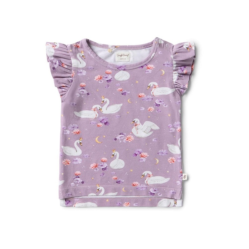 Snuggle Hunny – Organic T-Shirt with Frill | Swan Lake