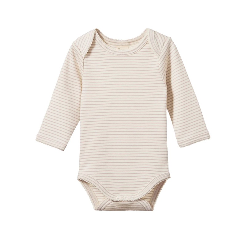 Nature Baby – Long Sleeve Bodysuit | Lilac Pinstripe