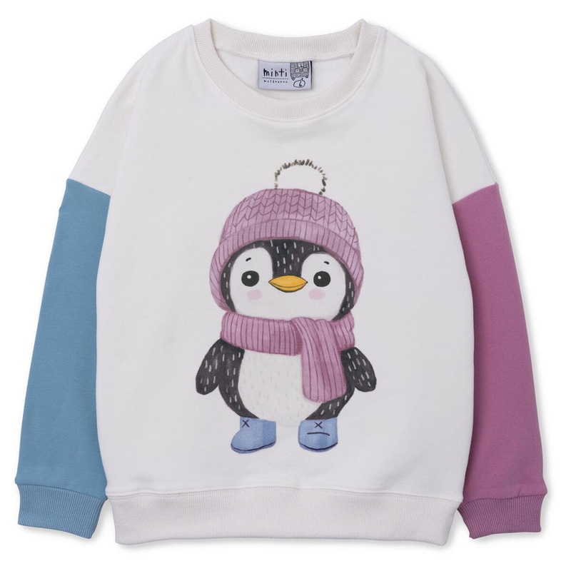 Minti Cosy Penguin Furry Crew – Cream/Aqua/Plum
