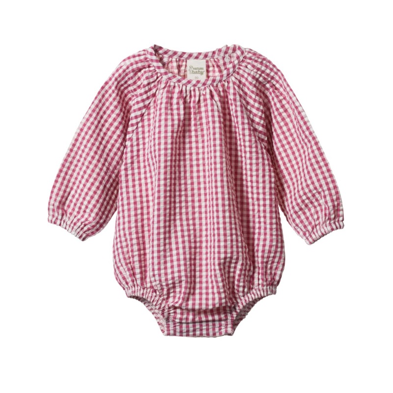 Nature Baby – Meadow Bodysuit Gingham | Jam Check