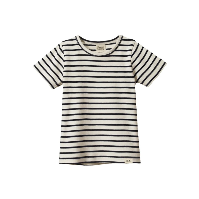 Nature Baby – River Tee | Navy Sailor Stripe
