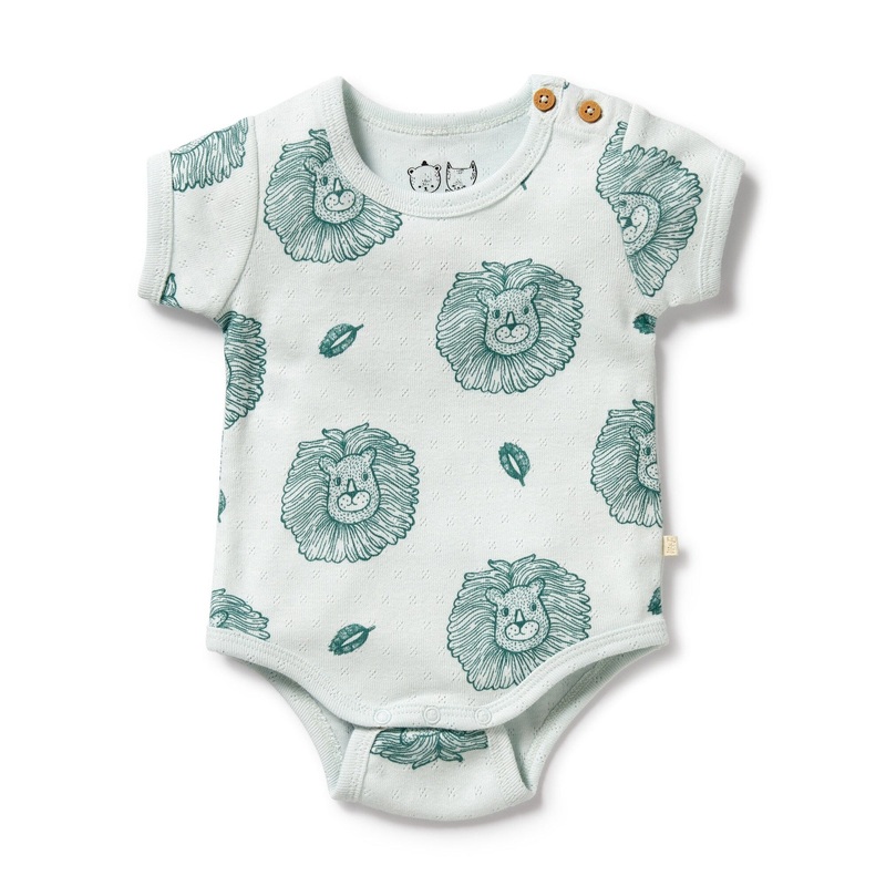 Wilson & Frenchy – Organic Pointelle Bodysuit Little Lion