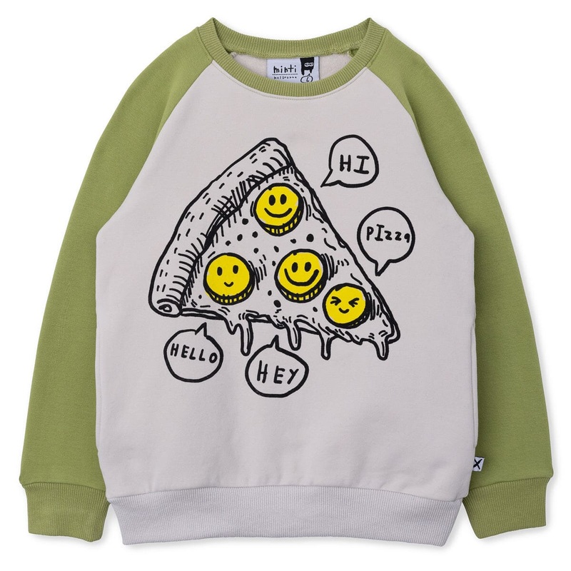 Minti Friendly Pizza Furry Crew – Grey/Lime