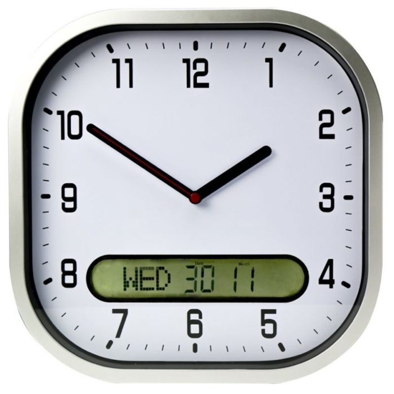 Clear Time Day-Date Wall Clock