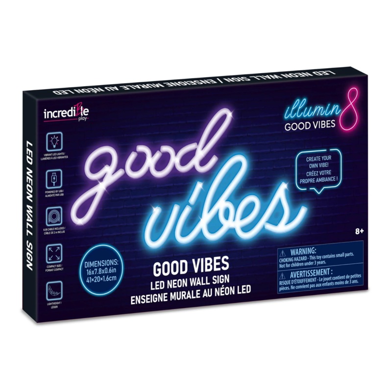 Incredible Group – TOY33071 | Good Vibes Neon LED Wall Sign