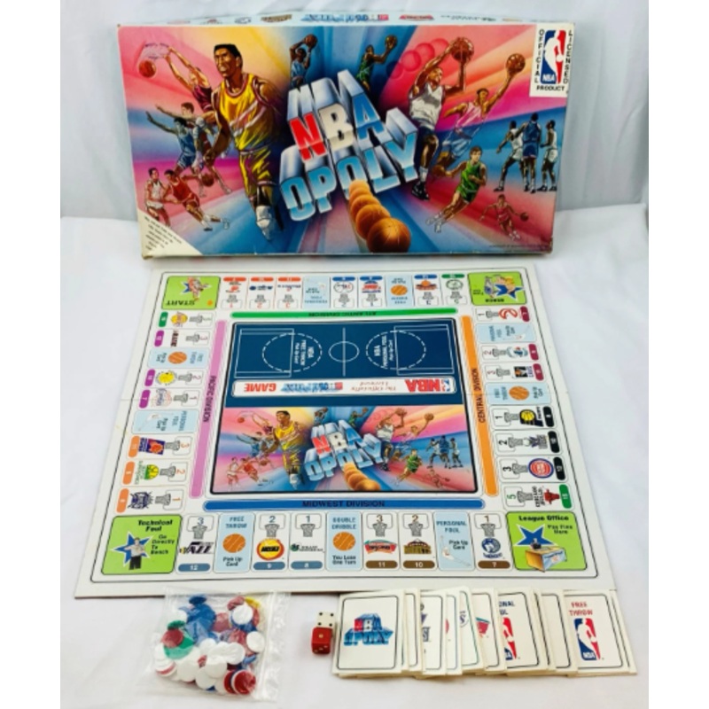 NBA-Opoly Collectors Edition Monopoly Game – 1990 – Great Condition