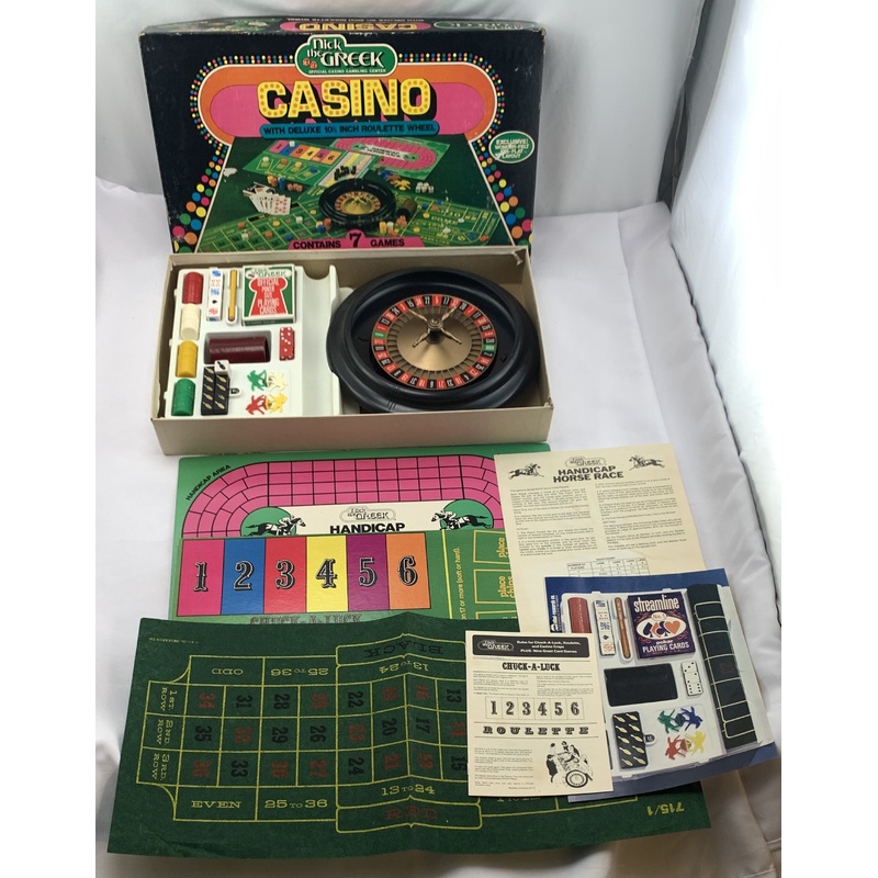 Nick the Greek Casino Games Horse Race, Backgammon, Chess, Checkers – E.S. Lowe – Good Condition