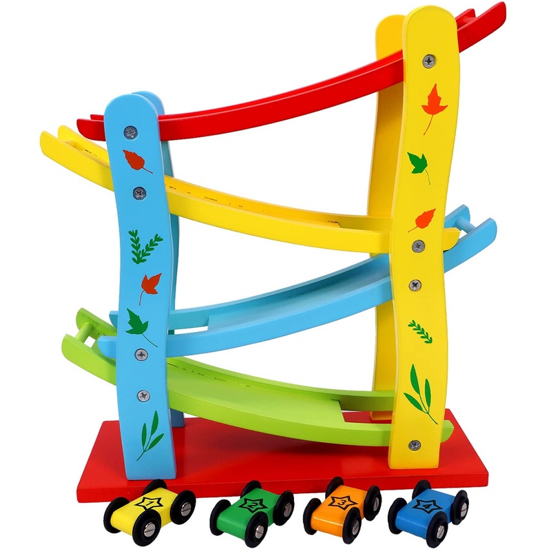 Wooden Ramp Race Track Car Set Toy