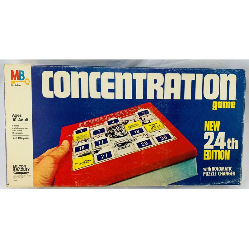 Concentration Game 24th Edition – 1982 – Milton Bradley – Great Condition