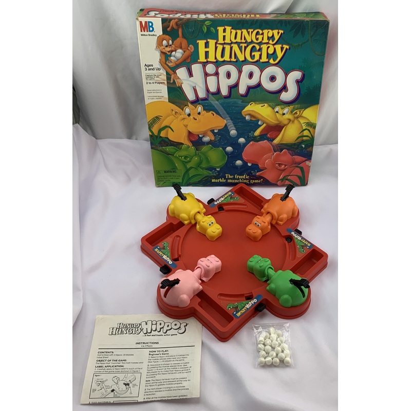 Hungry Hungry Hippos Game – 1994 – Milton Bradley – Great Condition