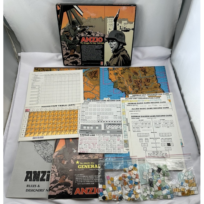 Anzio: The Struggle for Italy – 1978 – Avalon Hill – Very Good Condition