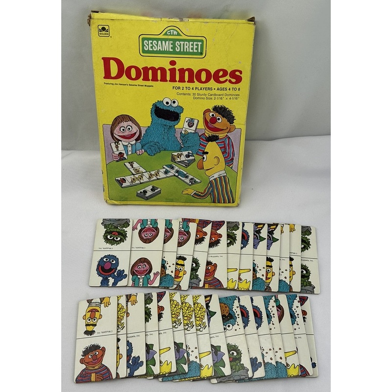 Sesame Street Dominoes – 1980 – Golden – Good Condition