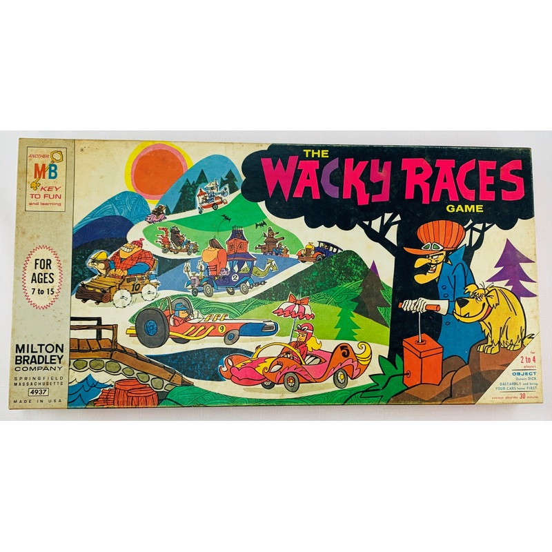 Wacky Races Game – 1969 – Milton Bradley – Very Good Condition