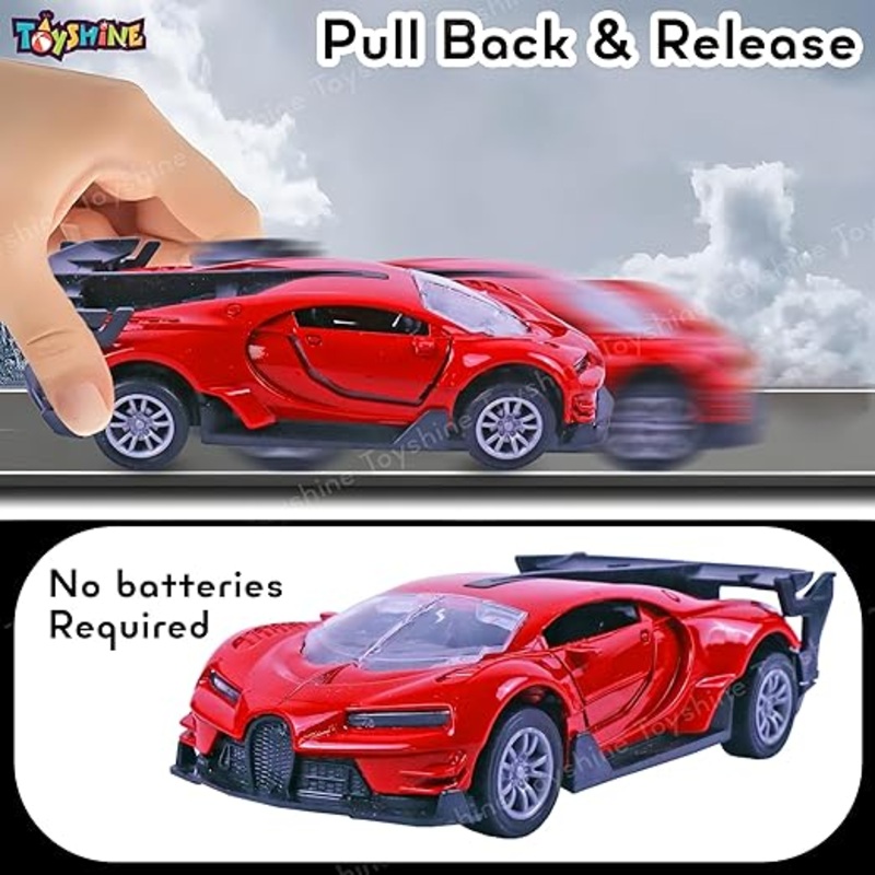 1:32 Scale Die Cast Racing Model Vehicle Toy Car with Pull Back Function Along with Opening Door Feature for Kids Boy Girl 3+, Red