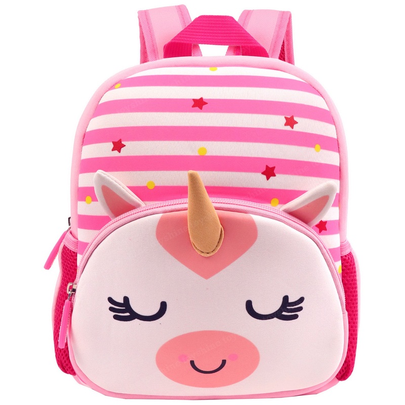 12 Cute Unicorn Face Backpack for Kids Girls Boys Toddler Backpack Preschool Nursery Travel Bag, Mini Size – Pink