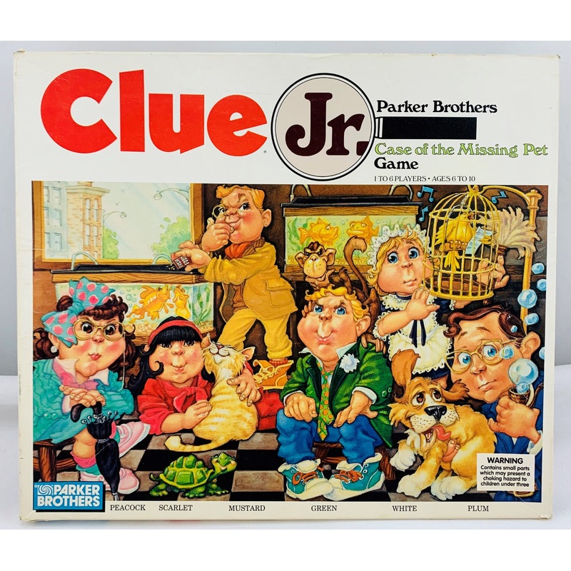 Clue Jr. Case of the Missing Pet Game – 1989 – Parker Brothers – Great Condition