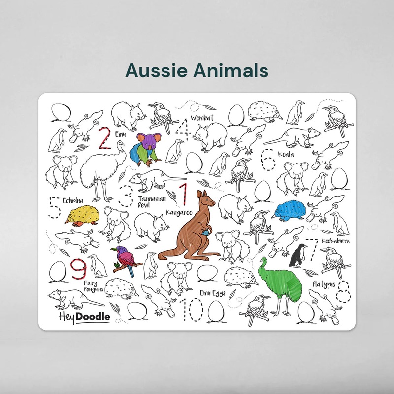 Colouring and Doodle Mat – Aussie Animals