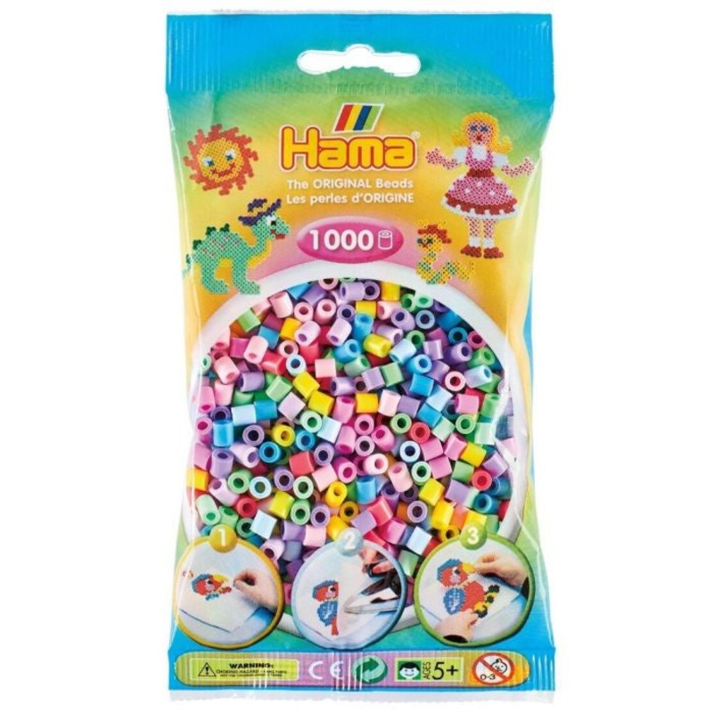 Hama – Beads 1000 piece Pastel