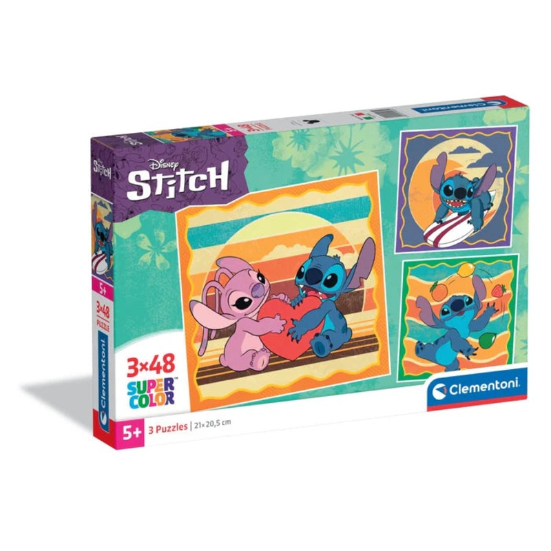 Clementoni Disney Stitch 3 x 48 Piece Puzzle