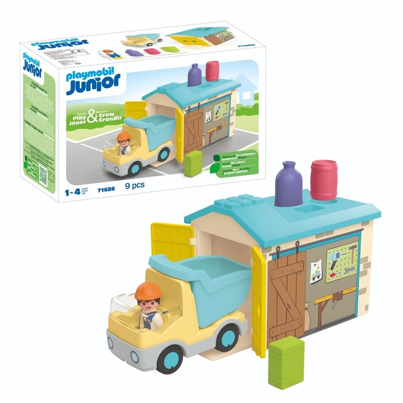 Playmobil – 71686 | Junior: Construction Truck with Garage