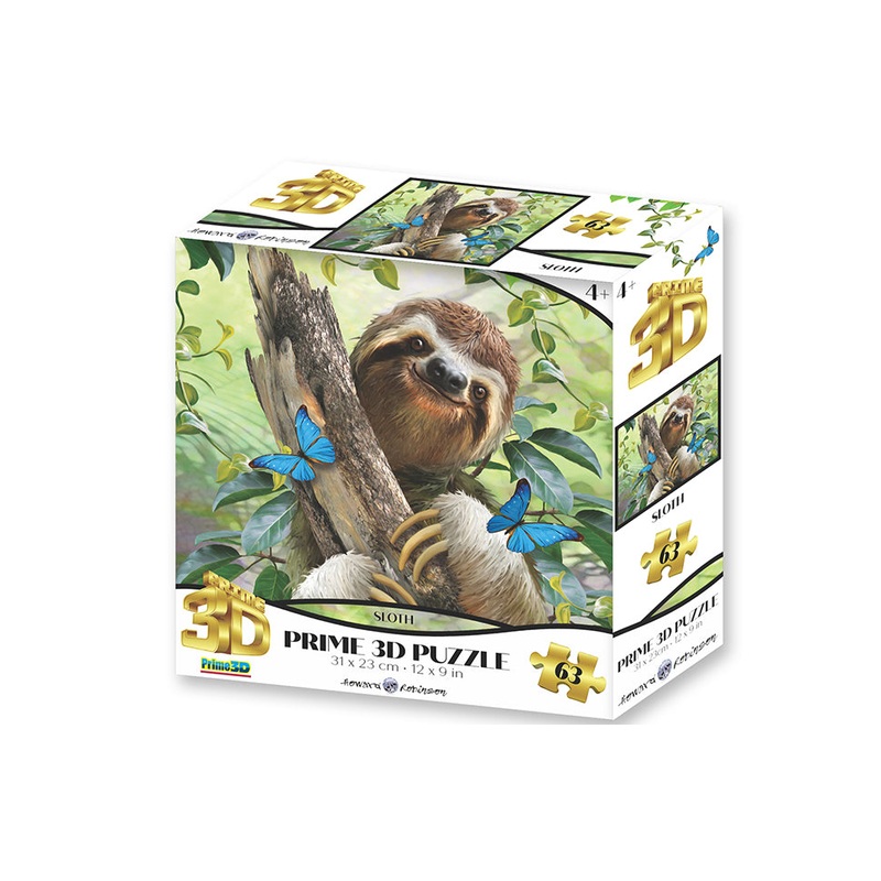 Sloth 63 Piece 3D Jigsaw Puzzle