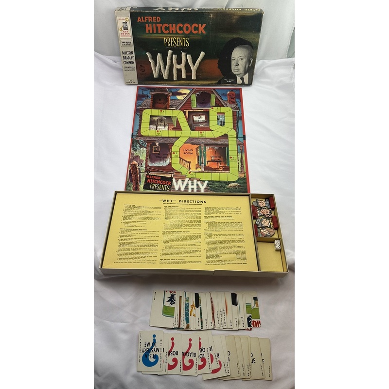 Alfred Hitchcock Presents Why Game – 1967 – Milton Bradley – Great Condition