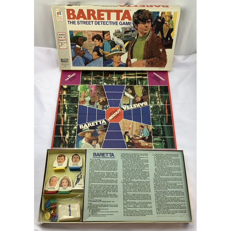 Baretta: The Street Detective Game – 1976 – Milton Bradley – Good Condition
