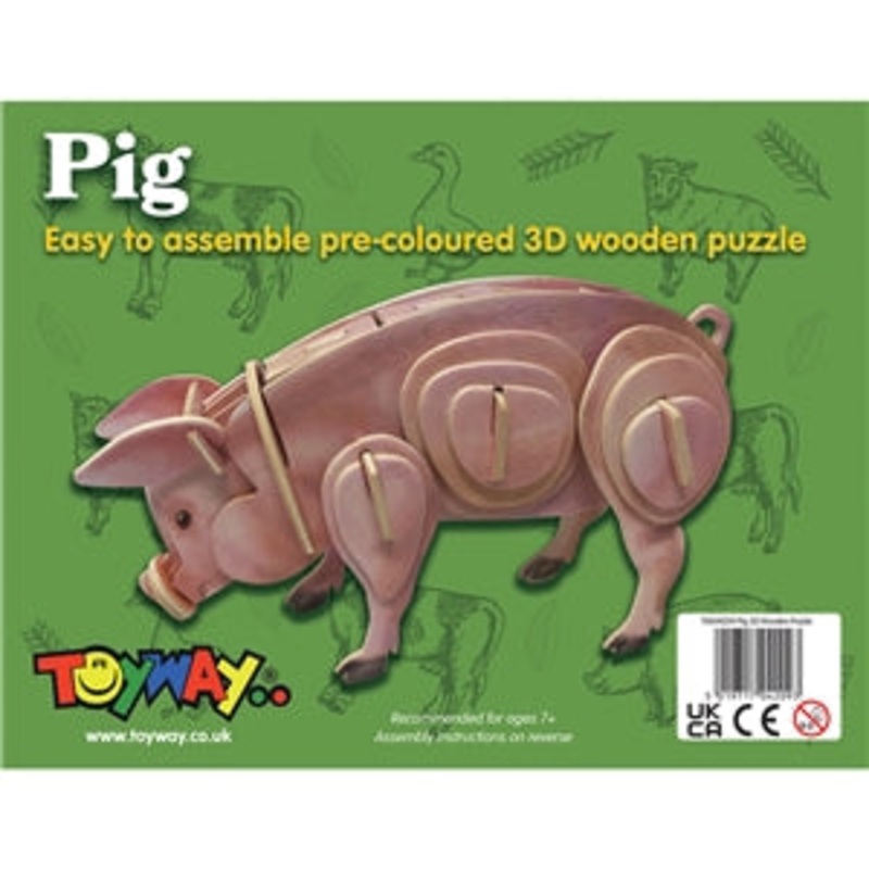 Easy to Assemble Pig 3D Wooden Puzzle