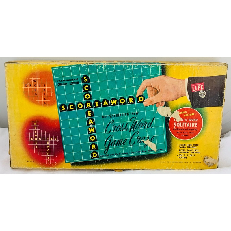 Score A Word Game – 1953 – Transogram – Good Condition