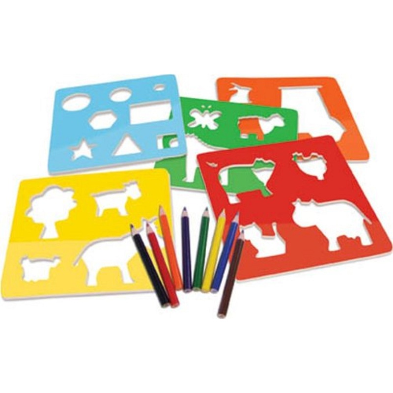 Wooden Animal Stencil Set in a Suitcase