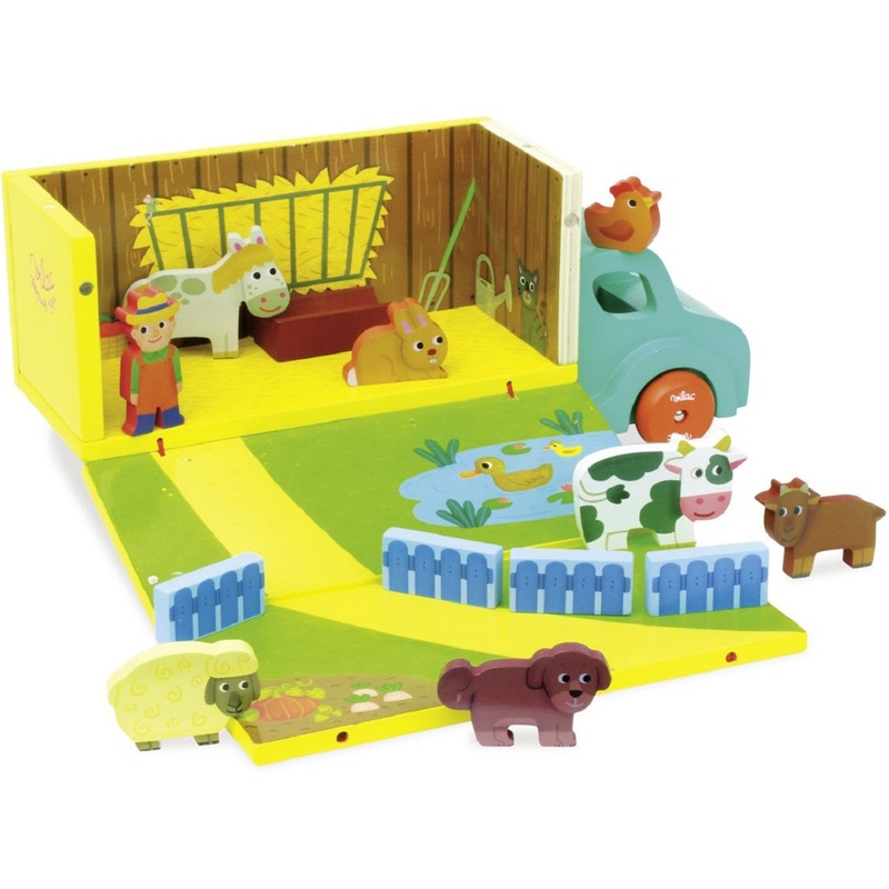 Wooden Farm Set in a Truck