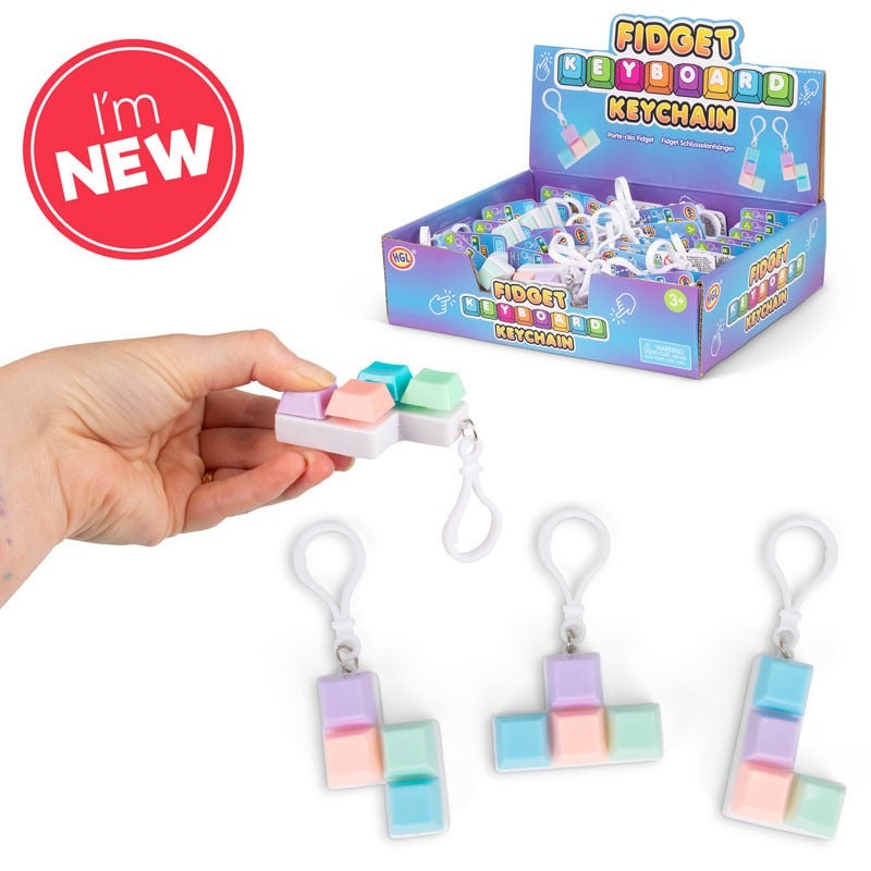 Fidget Keyboard Keychain Asst