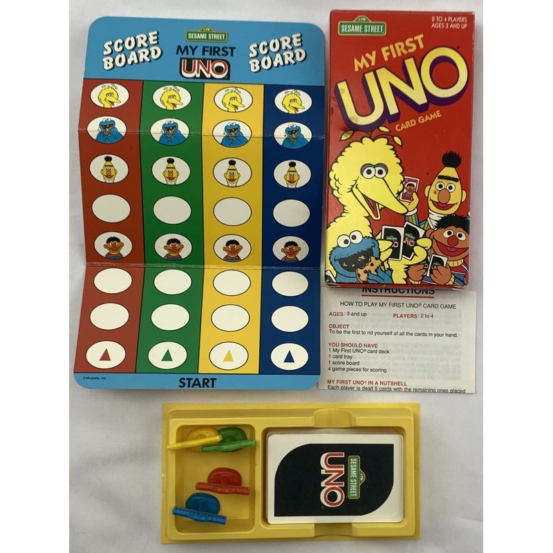 Sesame Street My First Uno Game – 1992 – Mattel – Great Condition