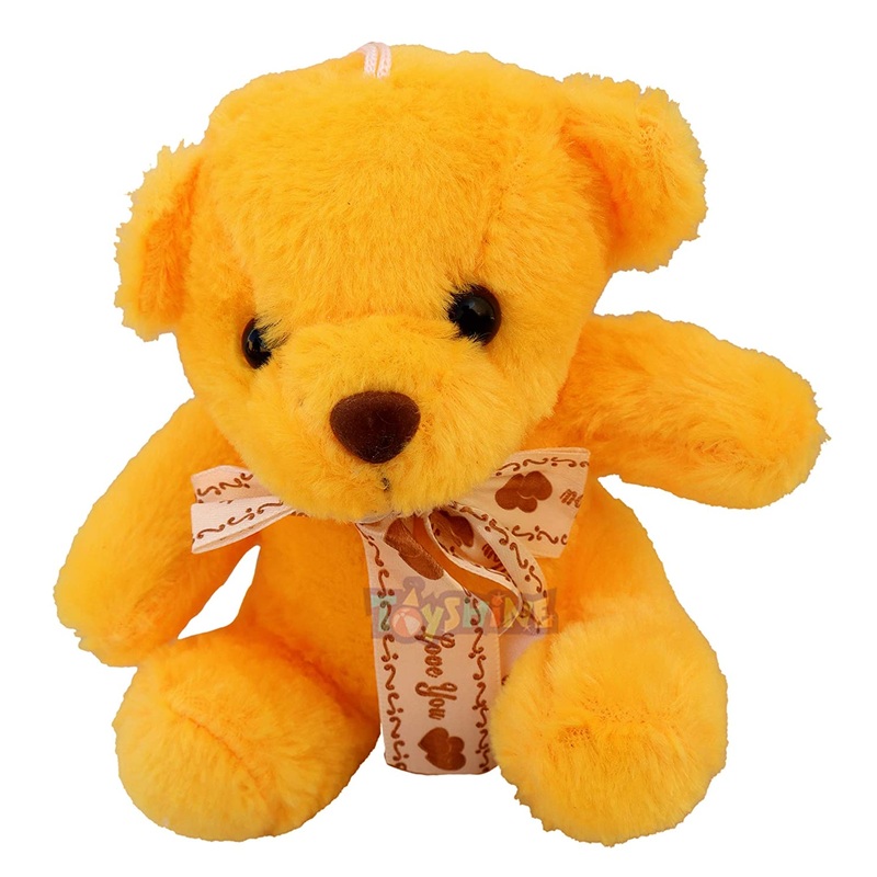 Soft Toy for Kids Boy Girl Baby | Soft Feather Cotton Fabric, Mini Teddy Bear, Yellow, 17 Cms (TS-2022)