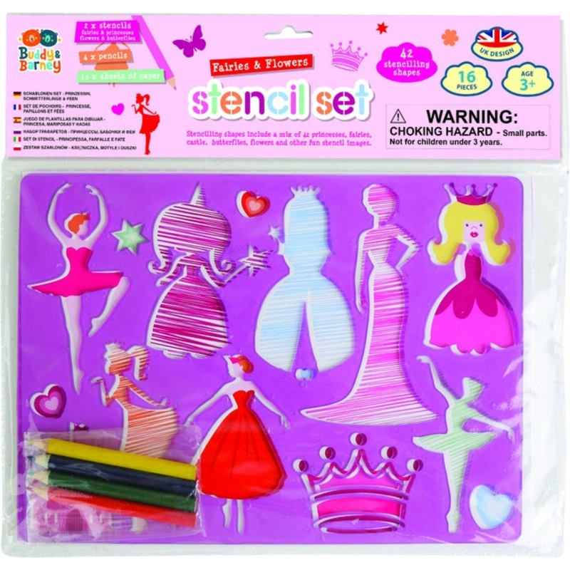 Buddy & Barney – Stencil Set Fairies And Flowers