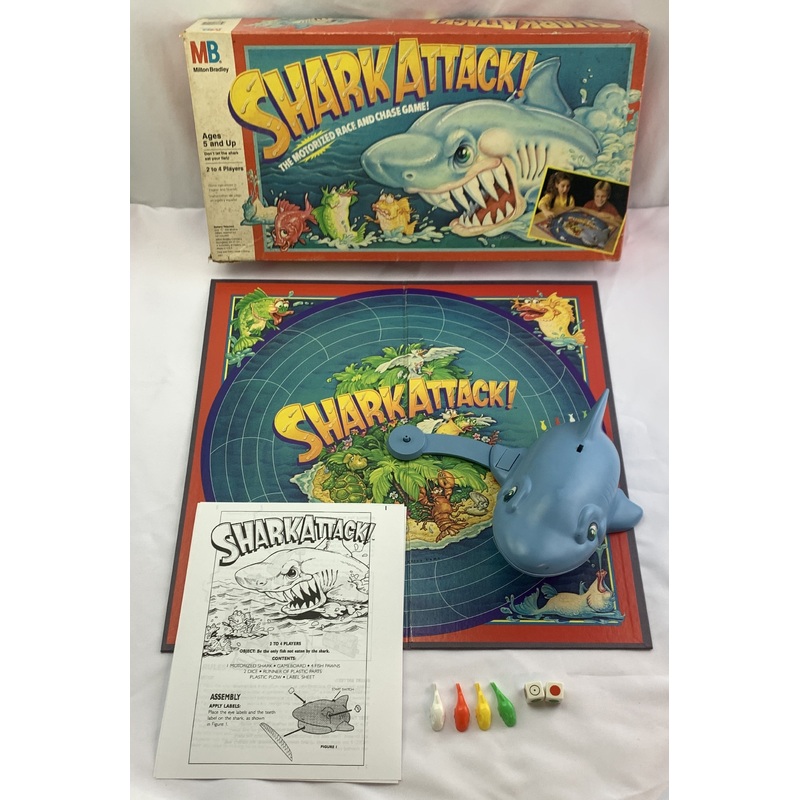 Shark Attack Game – 1988 – Milton Bradley – Good Condition