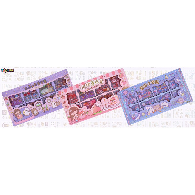 2000 Pcs Waterproof Vinyl Transparent Stickers, Kawaii Washi Fun Stickers for Water Bottle Laptop Scrapbook Journaling, 200 Sheets Stickers Boxed Gift Gifts for Kids Teens Girls Boys – A1