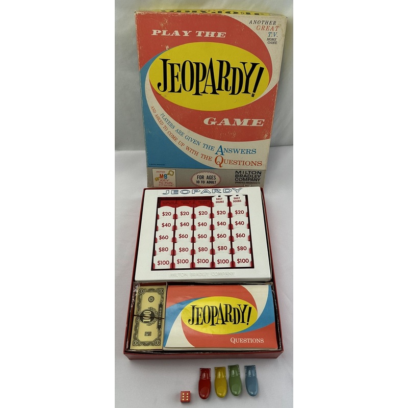 Jeopardy Game 1st Edition – 1964 – Milton Bradley – Great Condition