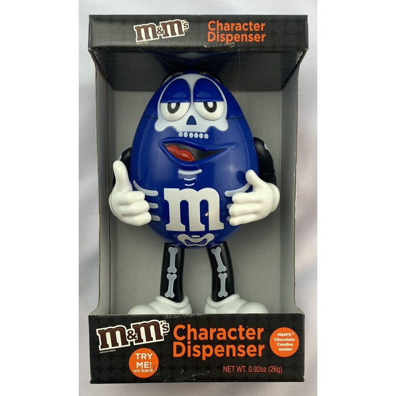 M & M’s Blue Halloween Skeleton Dispenser – New