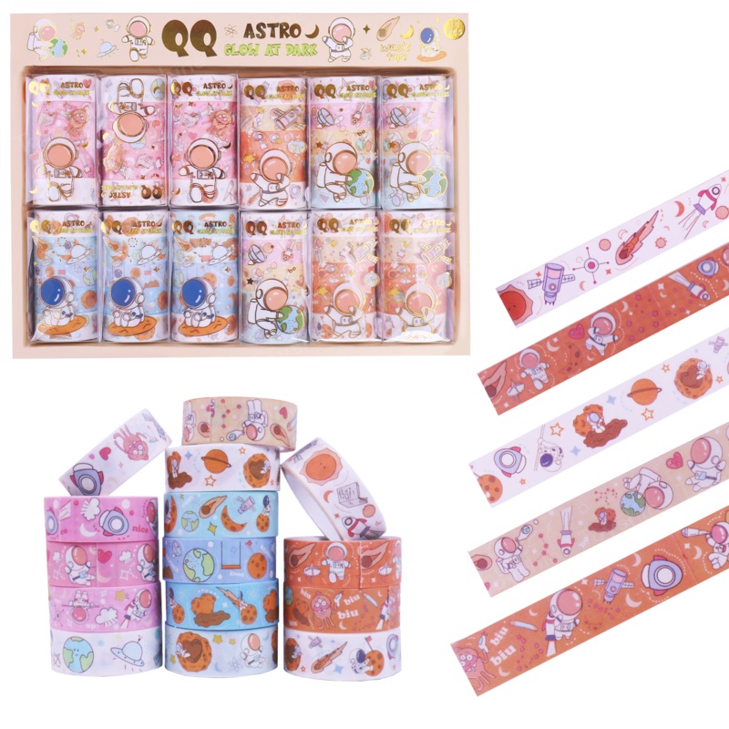 60 Tape Rolls Space Theme Kawaii Washi Tape Set Decorative Tape Art Supplies for Kids Aesthetic Decor for Scrapbook Journaling DIY Craft School Party Supplies