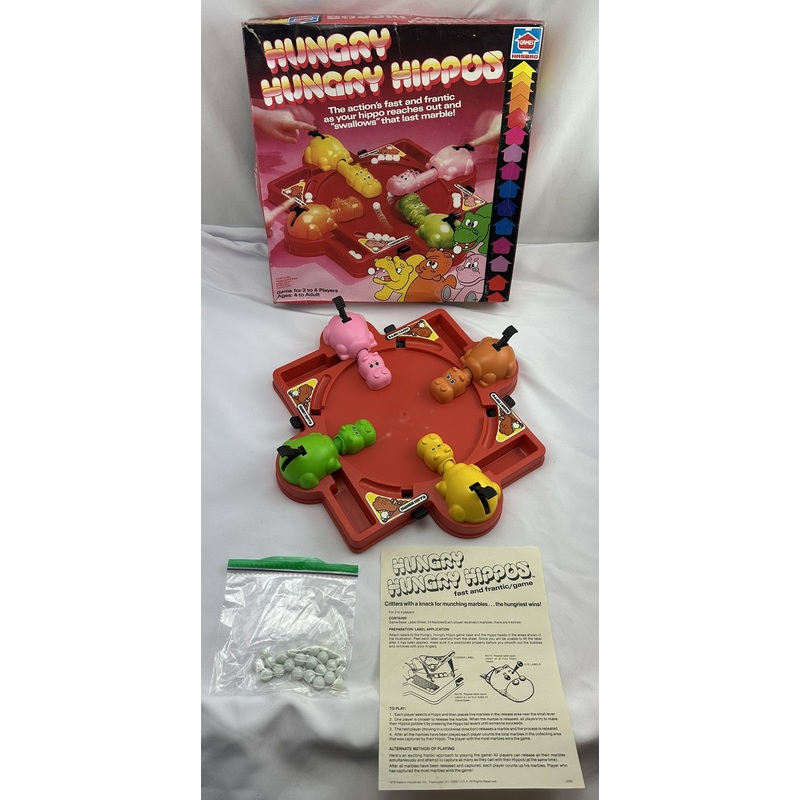 Hungry Hungry Hippos Game – 1978 – Hasbro Games – Very Good Condition