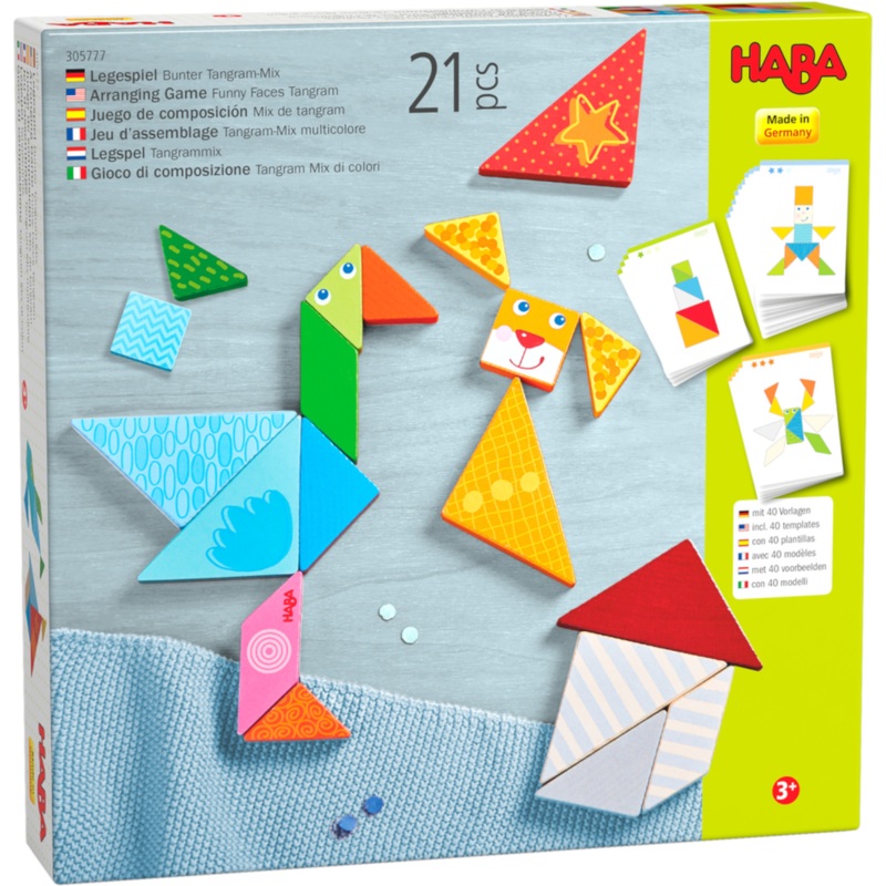 Haba – 305777 | Arranging Game Funny Faces Tangram Wooden Tiles