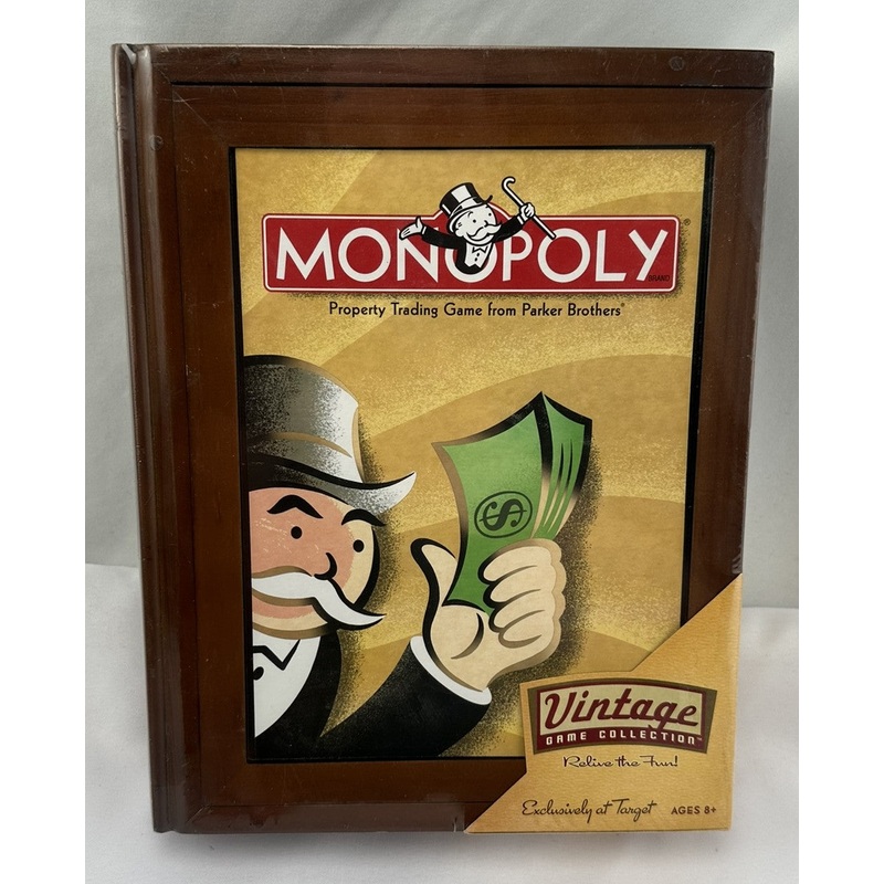 Monopoly Wood Bookshelf Game – 2005 – Milton Bradley – New/Sealed