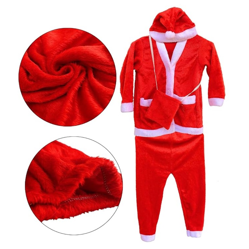 Shaneel Santa Claus Costume Christmas Dress for Kids SIZE 1 (6Months- 1 Year)