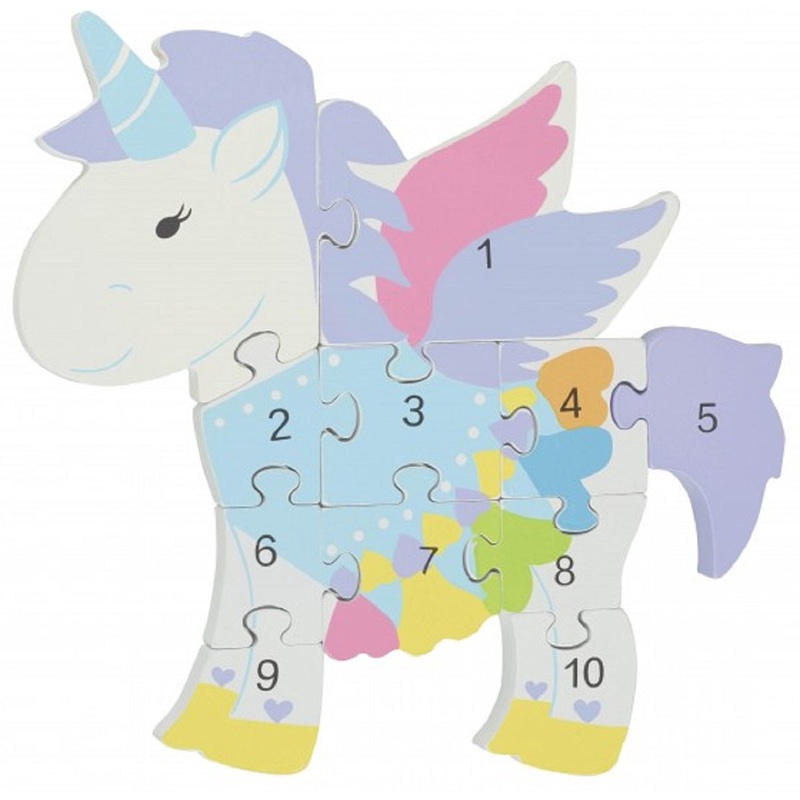Unicorn Wooden Number Puzzle